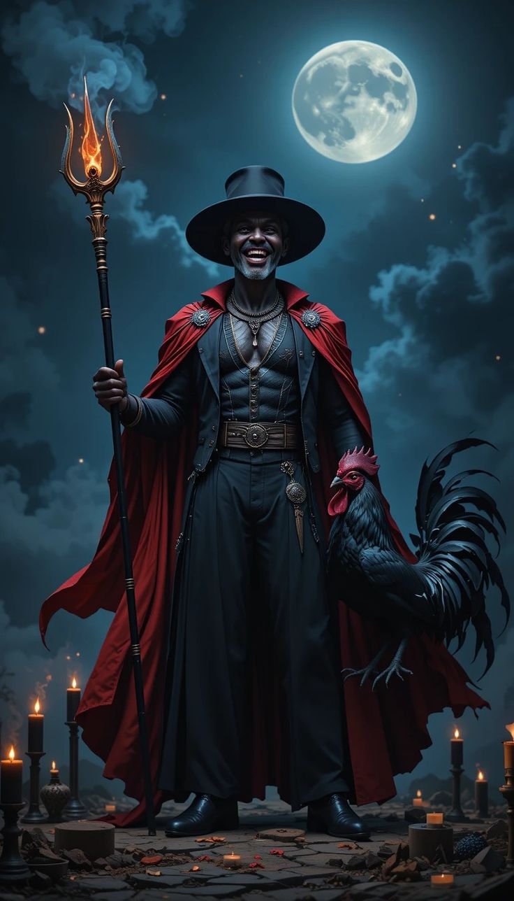 Representação artística de Exu da Umbanda em contexto cultural brasileiro